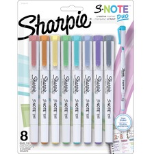 Sanford S-Note Duo Dual-Tip Markers - Chisel, Bullet Marker Point Style - Assorted - 8 / Pack