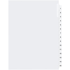 Davis Index Divider - Printed Tab(s) - 1/25 - Digit - 1-15 - 8.50" Divider Width x 11" Divider Length - White Divider - 1 Each