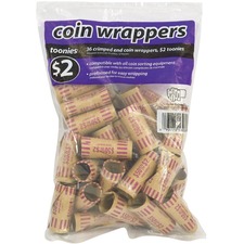 Merangue Paper Coin Wrapper, Toonie, 36 Pack - 36 Wrap(s) - $2 Denomination - 36Pack