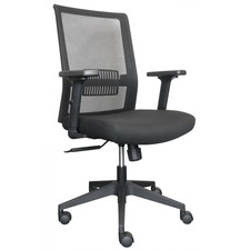 Horizon Activ A-44 Chair - Black Seat - Black Back - Black Frame - Mid Back - 5-star Base - Armrest - 1 Each