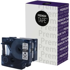 Premium Tape Label Tape - Black on White - 6 / Pack