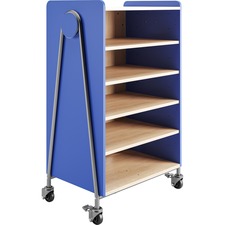 Safco Whiffle Typical 3 Double 48" - 4 Shelf - 4 Casters - Laminate, High Pressure Laminate (HPL), Particleboard, Polyvinyl Chloride (PVC) - x 48" Height - Spectrum Blue