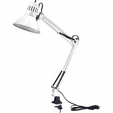 Bostitch Swing Arm Desk Lamp with Clamp, White - 9 W LED Bulb - Swivel Arm, Flicker-free, Glare-free Light, Durable, Eco-friendly - 700 lm Lumens - Metal - Desk Mountable, Table Top - White - for Desk, Table, Home, Office, Studying, Crafting, Classroom, D