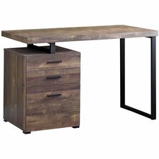 Monarch Specialties Computer Desk - 48"L / Brown Reclaimed Wood / Black Metal - Brown Rectangle, Reclaimed Wood, Laminated Top - Black Base - Contemporary/Modern Style - 3 Drawers - 6 Legs - 90 lb (40.82 kg) Capacity - 47.2" (1198.88 mm) Table Top Length x 23.7" (601.98 mm) Table Top Depth - 30" (762 mm) Height - Computer, Storage, Home Office, Office, Writing, Laptop, File, Room - Assembly Required - Brown Reclaimed Wood Look - Particleboard, Laminate, MDF, Metal, Rubberwood - Metal Base M