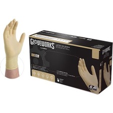 Ammex Gloveworks Ivory Latex PF Ind LG Gloves ILHD