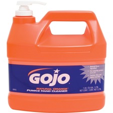 GojoÂ® NATURAL* ORANGE Pumice Hand Cleaner - Orange Citrus ScentFor - 3.79 L - Pump Bottle Dispenser - Soil Remover, Dirt Remover, Grease Remover, Oil Remover - Hand - Fast Acting, Heavy Duty - 1 Each