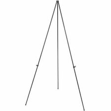 MasterVision Lightweight Instant Display Easel - 10 lb (4535.92 g) Load Capacity - 63" (1600.20 mm) Height x 37" (939.80 mm) Width - Steel - Black - For Multipurpose - Lightweight, Collapsible, Portable, Adjustable, Non-skid, Foldable, Extendable, Rubber Feet