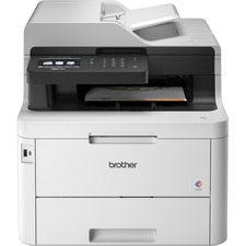 Brother MFC-L3770CDW Wireless LED Multifunction Printer - Color - Copier/Fax/Printer/Scanner - 25 ppm Mono/25 ppm Color Print - 2400 x 600 dpi Print - Automatic Duplex Print - Up to 30000 Pages Monthly - Color Scanner - 1200 dpi Optical Scan - Monochrome Fax - Ethernet - Wireless LAN - Wi-Fi Direct, Near Field Communication (NFC), Apple AirPrint, Google Cloud Print, Brother iPrint&Scan, Mopria - USB - 1 Each - For Plain Paper Print