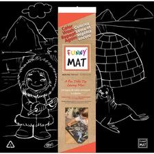 Funny Mat Drawing/Coloring Mat - Pen, Chalk - 1 Each - Black - Polypropylene