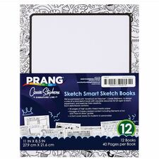 Prang Sketch Smart Sketch Book - 40 Sheets - Letter - 8 1/2" x 11" - White Paper - Acid-free Paper, Heavyweight Sheet - 1 Each