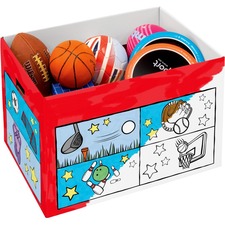Bankers Box At Play Sports Toy Box - External Dimensions: 18" Width x 18" Depth x 28" Height - Single/Double Bottom Wall - For Stuffed Animal Toy, Book, Blanket, Pillow, Clothes, Toy - 1 Each