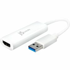 j5create USB to HDMI Multi-Monitor Adapter - 1 x USB 3.0 Type A - Male - 1 x HDMI Digital Audio/Video - Female - 2048 x 1152 Supported - White - 1 Each