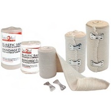 First Aid Central Elastic Bandage Wrap, 10.2cm x 4.5m (4" x 5yd) - 4" (101.60 mm) x 15 ft (4572 mm) - 1Each - Tan