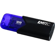 EMTEC Click Easy 3.2 USB Flash Drives - 128 GB - USB 3.2 (Gen 2) - 20 MB/s Read Speed - 10 MB/s Write Speed - Blue - 1 Each