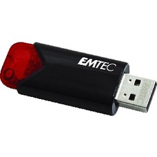 EMTEC Click Easy 3.2 USB Flash Drives - 256 GB - USB 3.2 (Gen 2) - 20 MB/s Read Speed - 10 MB/s Write Speed - Red - 1 Each