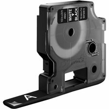 Dymo D1 Tape Thermal Label - 15/32" (12 mm) Width - Rectangle - Thermal Transfer - Glossy - Black, White - Plastic