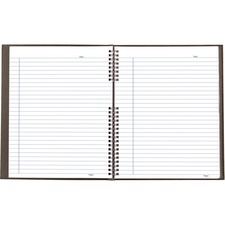 Blueline NotePro Notebook - 150 Sheets - Twin Wirebound - 10.75" (273.05 mm) x 8.50" (215.90 mm) - White Paper - Grape Cover - Self-adhesive Tab, Micro Perforated, Index Sheet, Pocket, Hard Cover - Recycled