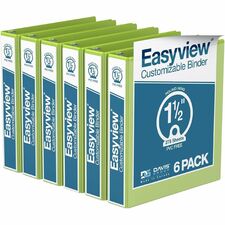 Davis Group Easyview Ring Binder - 1 1/2" (38.10 mm) Binder Capacity - Letter - 8 1/2" (215.90 mm) x 11" (279.40 mm) Sheet Size - 275 Sheet Capacity - 3 Ring(s) - Fastener(s): Round Ring - Pocket(s): 2, Inside Front & Back - Polypropylene - Lime Green - 6.60 lb (2993.71 g) - Recycled - Clear Overlay, Ink-transfer Resistant, PVC-free - 1 / Each