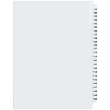 Davis Index Divider - Printed Tab(s) - 1/25 - Digit - 126-150 - 8.50" Divider Width x 11" Divider Length - White Divider - 25 / Pack