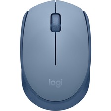 Logitech Wireless Ambidextrous Mouse - Optical - Wireless - Radio Frequency - 2.40 GHz - Blue Gray - USB - Symmetrical - 1 Each