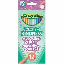 Crayola Colors of Kindness Colored Pencil - Thick Point - Assorted Lead - 12 / Pack