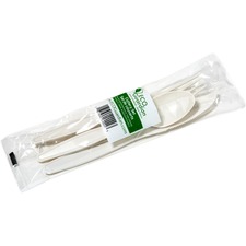 Eco Guardian 400 Set Biodegradable 7"Cutlery Kit - 400/Carton - Cutlery Set - Compostable - White