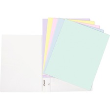 GEO Letter Report Cover - 8 1/2" x 11" - 100 Sheet Capacity - 3 x Prong Fastener(s) - Cardboard - Assorted Pastel - 1 Each
