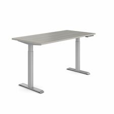 Global Ionic Utility Table - Rectangle Top - 2 Legs - Assembly Required - Noce Grigio - Laminate Top Material