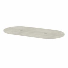 Heartwood Table Top - Winter White Racetrack Top - 1" Table Top Thickness - Thermofused Laminate (TFL), Wood Grain Top Material