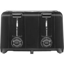 Proctor Silex Wide Slot 4-Slice (Black) Toaster - Toast, Bread, Bagel, Waffle, Pastry - Black