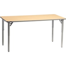 MITYBILT Aktivity Activity Table - For - Table TopRectangle Top - Four Leg Base - 4 Legs - 48" Table Top Length x 24" Table Top Width x 1" Table Top Thickness - Powder Coated, Maple, Silver - Laminate, Vinyl - Particleboard Top Material