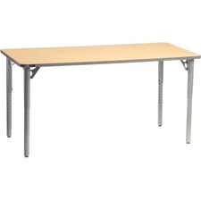 MITYBILT Aktivity Activity Table - For - Table TopRectangle Top - Four Leg Base - 4 Legs - 36" Table Top Length x 30" Table Top Width x 1" Table Top Thickness - Assembly Required - Powder Coated, Maple, Silver - Laminate, Vinyl - Particleboard Top Material - 1 Each