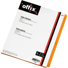 OFFIX Index Divider - Printed Tab(s) - Alphabet - A-Z, Table of Contents - 8.50" Divider Width x 11" Divider Length - 1 Each