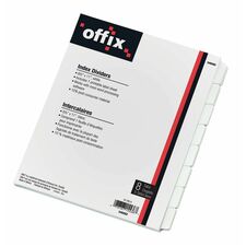 OFFIX Index Divider - 8.50" Divider Width x 11" Divider Length - 3 Hole Punched - White Divider - Recycled