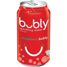 bubly Sparkling Water Strawberry - Ready-to-Drink - 355 mL - 12 Can / Box
