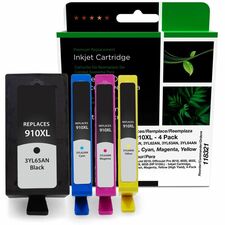 CIG Remanufactured High Yield Inkjet Ink Cartridge - Box 910XL (3YL62AN, 3YL63AN, 3YL63AN, 3YL65AN) - Black, Cyan, Magenta, Yellow - 1 Each
