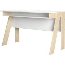 Nexera Table Desk - For - Table TopRectangle Top - Contemporary Style - Assembly Required - White - Wood - 1 Each