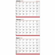 Office Depot 3-Month Monthly Wall Calendar, 12