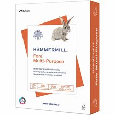 Hammermill Fore Multipurpose Copy Paper - White - 96 Brightness - Letter - 8 1/2" x 11" - 20 lb Basis Weight - 500 / Pack - FSC - Acid-free - White