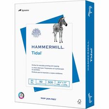 Hammermill Tidal Copy Paper - White - 92 Brightness - Letter - 8 1/2" x 11" - 20 lb Basis Weight - 500 / Pack - FSC - Acid-free, Jam-free - White