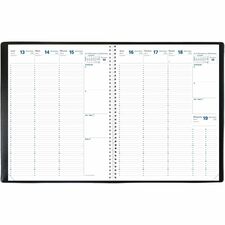 Quo Vadis "Eurequart" Weekly Diary - Weekly - 1 Week Single Page Layout - Spiral Bound - Black - Phone Directory, Bilingual, Schedule Section