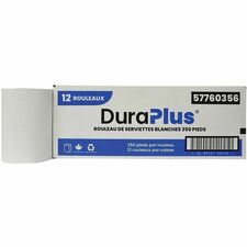 Dura Plus Universal Hardwound Hand Roll Towel - White - Soft, Strong, Absorbent - For Hand - 12 / Box