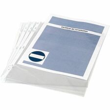 eSc Transparent Page Holder - For Letter 8 1/2" x 11" Sheet - 5 x Holes - Transparent - Polypropylene - 50 Pack