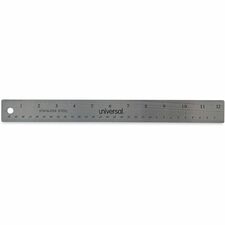 STAINLESS STEEL RULER W/CORK BACK AND HANGING HOLE, 12&quot;,