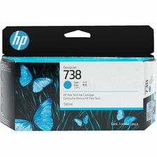 HP 738 Original Inkjet Ink Cartridge - Cyan Pack - 130 mL