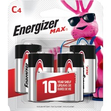 Energizer C Cell Alkaline Battery - For Multipurpose - C - 8350 mAh - 1.5 V DC - 4 / Pack