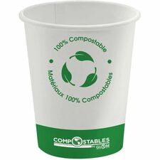 Globe Single Wall Hot/Cold Compostable Paper Cups - 20 Oz / White - 591.47 mL - White - Paper, Polylactic Acid (PLA) - Coffee, Tea, Beverage, Hot Drink, Cold, Juice, Water 1000/Case - 591.47 mL - White - Paper, Polylactic Acid (PLA) - Coffee, Tea, Beverage, Hot Drink, Cold, Juice, Water - 50 / Pack