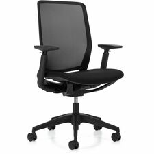Kody High Back Synchro-Tilter, Mesh Back and Uph Seat, Black/Black - Offices to Go Kody High Back Synchro-Tilter Office Chair - Black Mesh Back with Black Fabric Seat