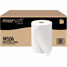 Morsoft Hardwound Roll Paper Towels, 1 Ply, 10" Width, White, 6/Carton