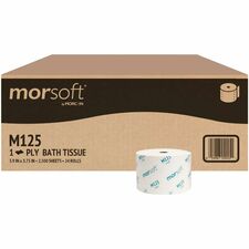 Morcon Moresoft Porta-Potty Bath Tissue - 1 Ply - 3.75" Width x 3.90" Length - 2500 Sheets/Roll - 5.30" Roll Diameter - 1" Core - White - Fiber - 24 Rolls Per Carton Rolls/Carton - 12 / Carton